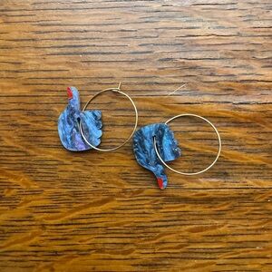Acrylic thumbs up/thumbs down earrings